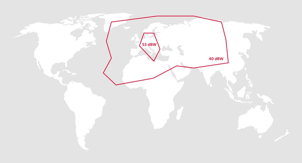 Eutelsat Hotbird map