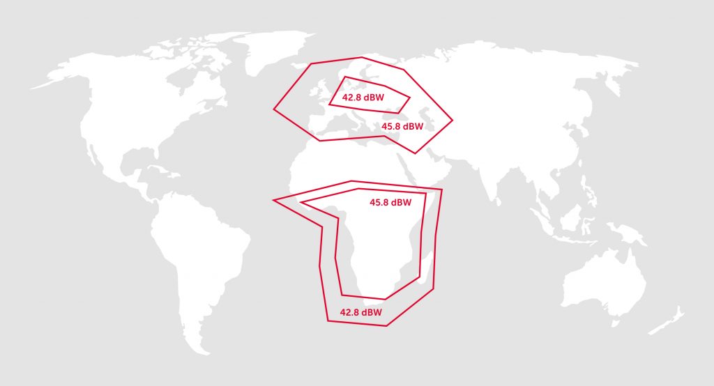 Intelsat 20 map